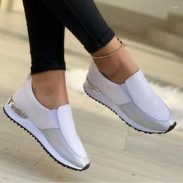 Casual Shoes Platform Colorblock Sneakers Women Round Toe Plus Size Loafers Jogging Flat Vulcanised Zapatos Deportivos Para Mujer