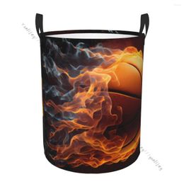 Laundry Bags Basket Storage Bag Waterproof Foldable Glowing Ball Burning On Fire Dirty Clothes Sundries Hamper