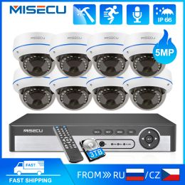 System MISECU H.265 8CH 5MP POE NVR Kit Dome Camera IP Camera Vandalproof Security Protection Face Detect CCTV Video Surveillance Kit