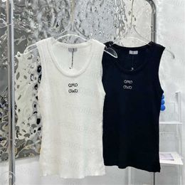 Luxury designers new mens and womens short sleeved sportswear set Shirt Women Knits Top Embroidery Vest Sleeveless Breathable Knitted Pullover Womens Sport Tops