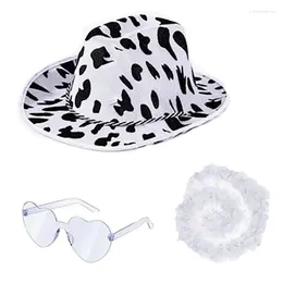 Berets Bridal Cowboy Hat With Head Veil An Alluring Funny Glasses Choice
