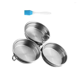 Double Boilers 2 Pcs Silicone Moulds Stainless Steel Egg Steamer Steaming Maker Ring Induction Shaping Boiler Poacher