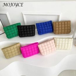Cosmetic Bags Quilted Makeup Bag Puffy With Zipper Travel Pouch Solid Colour Toiletry For Women And Girls