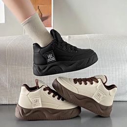 Casual Shoes Sports Women's Dad Plush Little White Student Thick Sole Tennis Zapatos Para Mujeres Platform Winter 2024