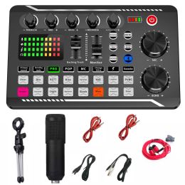 Microphones Podcast Microphone Sound Card Kit English Version Streaming Equipment Bundle For Streaming/Gaming/Podcasting /Recording/Singing