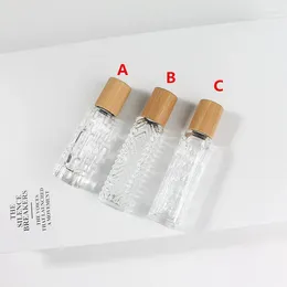 Storage Bottles 10ML Essential Oil Glass Roller With Balls Perfume Roll On Vials Travel Clear Bottle