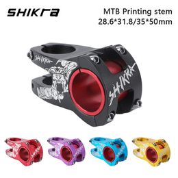 SHIKRA MTB Stem Mountain Bike Table Short Bridge Road Bicycle Power 50mm Handlebar Pipe Riser 31835mm Adjustable Rod 240325