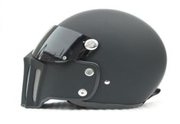 DOT Motorcycle helmet full face vintage with fiberglass face mask and black visor for dirt bike Cafe racer casco custom motocross 1041095