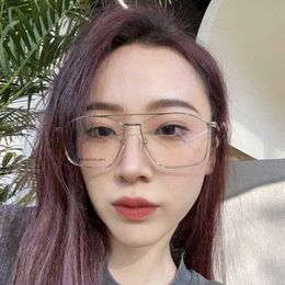 High quality fashionable luxury designer sunglasses Home Eyeglass Women's New Metal Polygon Flat Glasses Frame Men's Fashion BB0198O Anti Blue Light