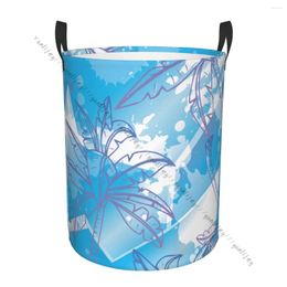 Laundry Bags Bathroom Basket Abstract Chaotic With Urban Geometric Palms Folding Dirty Clothes Hamper Bag Home Storage
