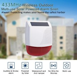 Siren Tuya Smart WiFi Infrared Motion Detector Solar Outdoor PIR Wireless Strobe Siren Detector Sound Alarm Waterproof Remote Control