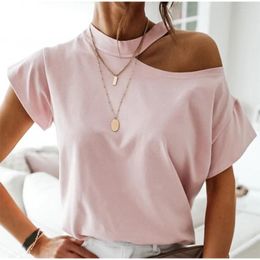 Women's T Shirts Oversized Short Sleeve T-shirt Female Tops Casual Korean Solid Colour Harajuku Sexy Vintage Clothes Summer