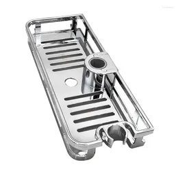 Kitchen Storage Lifting Shower Shelf Rectangle Detachable Tray Rack Plastic Holder Bathroom Accessories(25mm)