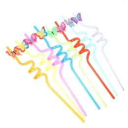 Disposable Cups Straws 8 Pcs Gift Birthday Straw Party Plastic The Pet Creative Reusable Sports Supplies