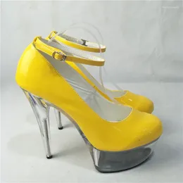 Dance Shoes 15cm Cm High Heel Shoe Yellow Sexy Model Runway Temptation Club