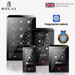 Cases Watch Winder Automatic Watches Safe Box with Mabuchi Motor Lcd Touch Screen Wooden Watch Accessories Box Remote Control