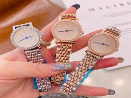 Top quality fashion woman watches iced out case shinny diamond rose gold lady watch 30mm stainless steel original clasp casual dre5527274