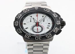 2020 Sell Men Sports Watches 40mm Size White Face Stainless Steel Strap Watch Watches8651686