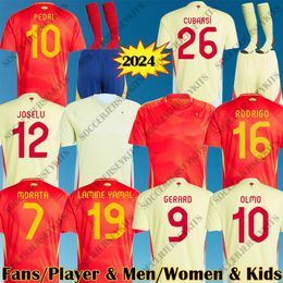 2024 Maglie da calcio in Spagna Euro Ansu Fati Gerard Espagne Gavi Cubarsi 24 25 Rodrigo Versione del giocatore spagnolo SPANIEN SHIRTS COLLETTURA DAMILI KIT KIT CAMISETA ESPANA