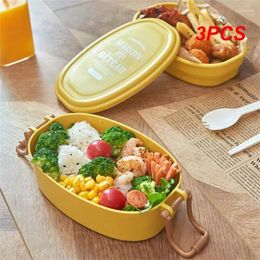 Dinnerware 3PCS Snack Box 800-1000ml Simple Style Healthy Nutrition Easy To Carry Double-layer Design Fruit Lunch Bento