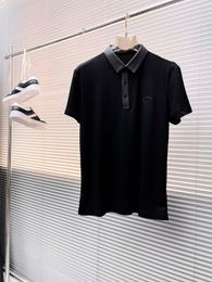 2024 Top Grade Ice Silk Удобная и дышащая рубашка поло для мужских коротких рукавов охлаждает и дышащая модная писем Письмо вышивка Pra M-3XL