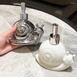 Liquid Soap Dispenser Ceramic Snail Lotion Bottle Cartoon Creative Shampoo Shower Gel Hand Sanitizer Bathroom Supplies