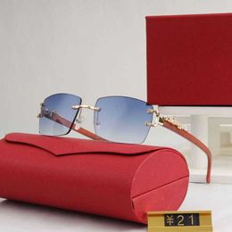luxury designer sunglasses New Fashion Trimmed Small Frame Frameless Women's Trendy Sunglasses