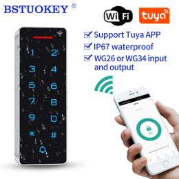 Keypads Tuya App Wifi Access Control Keypads 125khz 13.6Mhz RFID Keyfob Access Control Kit Wiegand 26 IP67 Waterproof 2000 User