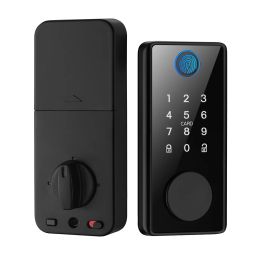 Control Smart Digital Locks Entry Front Door Digital Code Lock with Key Aluminum Alloy Biometrics Door Lock Keyless Entry Antitheft