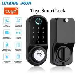 Lock Tuya App Remote Control Smart Door Lock Deadbolt With Keys Fingerprint Lock electronics Digital Indoor House Electronic Lock