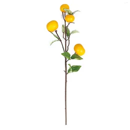 Decorative Flowers Fake Orange Fruit Branches Green Plant False Oranges Home Vase Decor Wedding Ornaments Artificial Flower Arrangements