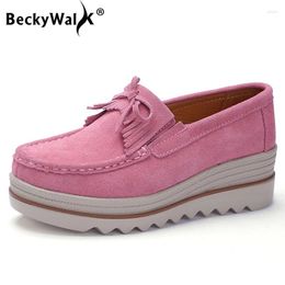 Casual Shoes Plus Size 35-42 Women Flats Platform Loafers Ladies Genuine Leather Moccasins Woman Autumn Women's WSH3356