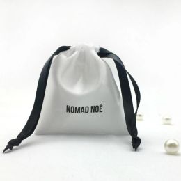 Other Satin Bag for Jewelry Packaging Silk Drawstring Pouches Print Cosmetic Party Beaded Sachet Custom Jewellery Bags