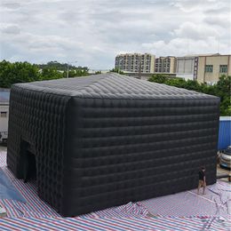 Outdoor Giant Black Inflatable Square Party Tent With Blower For Night Cube Advertising Decoration Events With blower free Air shipping to your door