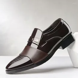 Casual Shoes Men Business Formal Leather Comfort Oxfords Non-slip Slip On Dress Shoe Office Footwear Sapatos De Couro Masculino