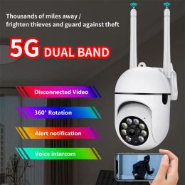 Webcams 2.4g+5g Dual Frequency Dual Antenna Wireless Network Surveillance Camera 1080p Wifi Hd Camera Panoramic Infrared Nightvision Cam