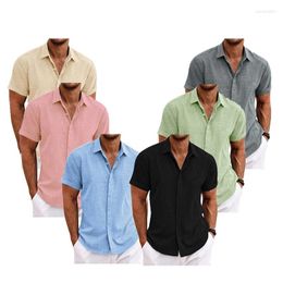 Men's Casual Shirts Cotton Linen Autumn Selling Long Sleeve Shirt Solid Colour Style Plus Size