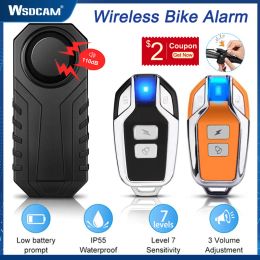 Kits Wsdcam New Bicycle Vibration Alarm Wireless Waterproof Motorcycle Bike Alarm Remote Control Antitheft Security Protection
