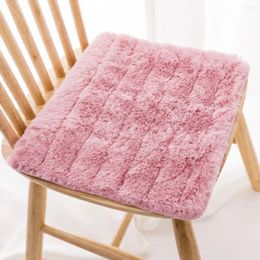 Pillow Warmer Solid Colour Plush Winter Warm Chair Square Fabric Dining Office Seat 40/45/50cm