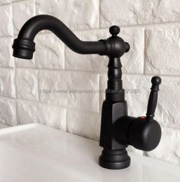 Bathroom Sink Faucets Oil Rubbed Bronze Basin Faucet Single Handle Vanity Mixer Tap Deck Mounted Bnf351