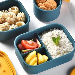 Dinnerware Portable Sealed Lunch Box Kids Leak Proof Bento Snack With Cutlery Microwave Safe Storage Container