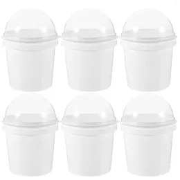 Take Out Containers 6 Pcs Popcorn Bucket Snack Small With Lid Thicken Bowl Large Buckets Plastic Food Grade White Storage