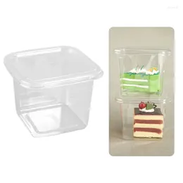 Storage Bottles 50pcs 300ml Transparent Packaging Box Cake Birthday Fruit Salvage Bento Mousse Kitchen