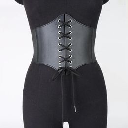 Belts Fashion Women Elastic Wide Corset Faux Leather Slimming Shaping Girdle Tight High Waist Versatile For Daily Bustier