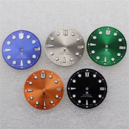 Kits NH35 Dial 28.5mm, Orange/Gray/Green/Blue/Black Watch Dial, C3 Green Luminous Watch Dial, for NH35A Movement Watch Accessories