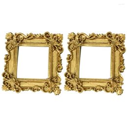 Frames 2pcs Miniature Vintage Po Frame Resin Picture Decor DIY Phone Case