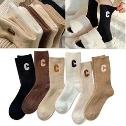 Women Socks Luxury Wool Autumn Winter Snow Warm Thick Sleeping Hosiery Solid Colour Home Sock Long