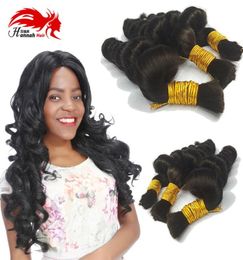 Human Hair For Micro Braids Bulk Hair No Attachment Unprocessed Looss Wave Virgin Hair Bulk 16quot26quot Natural Black8607197