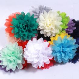 Decorative Flowers 200Pcs 10cm Silk Chiffon Fabric Artificial Soft Flower For Blossom Headwear Dress Clothing Brooch Necklace Decor DIY