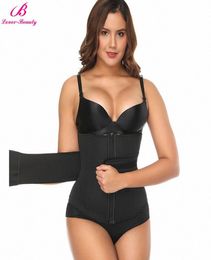 LoverBeauty Rubber Latex Waist Trainer Women Paste Steel Boned Tummy Belly Girdle Black Shaper Corset Underbust Fajas Shapewear f1209148